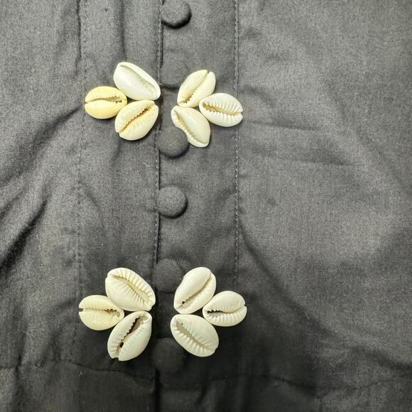 Marea Solana Mini Dress in Black Seashell Cotton Size XL - Picture 9 of 13